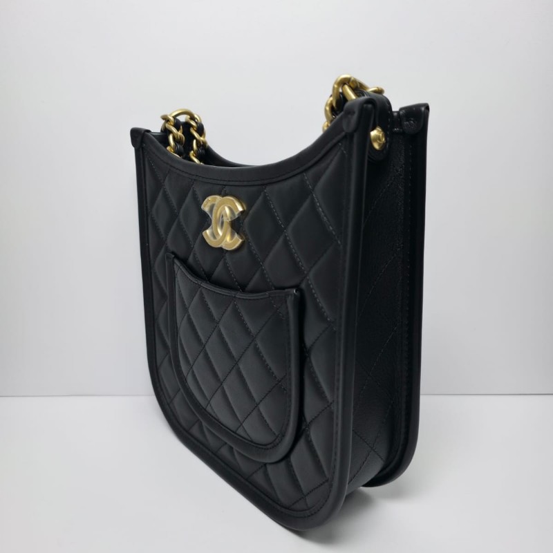 Chanel - Hobo 2 Way Shoulder Bag(黑色)-4