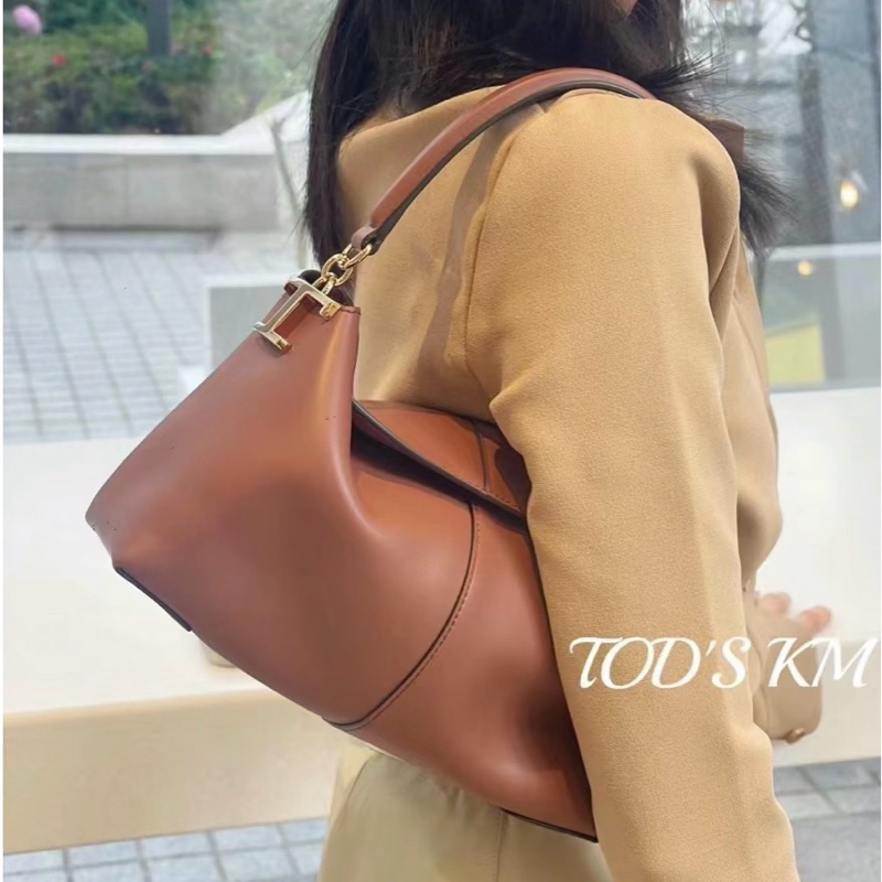 促銷品 TODS T CASE Mini 皮革單肩包 棕色-4