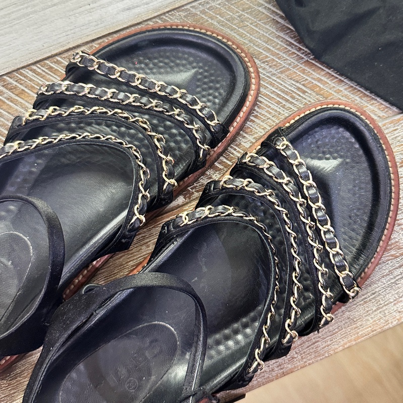 Chanel Chain Sandals 銀鏈小羊皮涼鞋-6