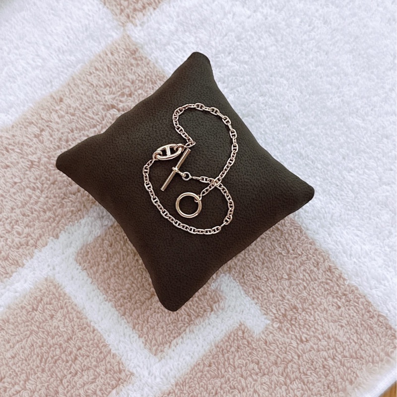 Hermes 愛馬仕 豬鼻子玫瑰金手鏈/全新美品-2