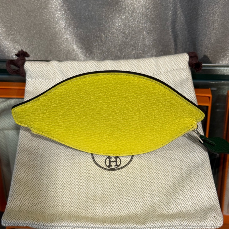 Hermes水果系列腰帶扣零錢包-檸檬-3