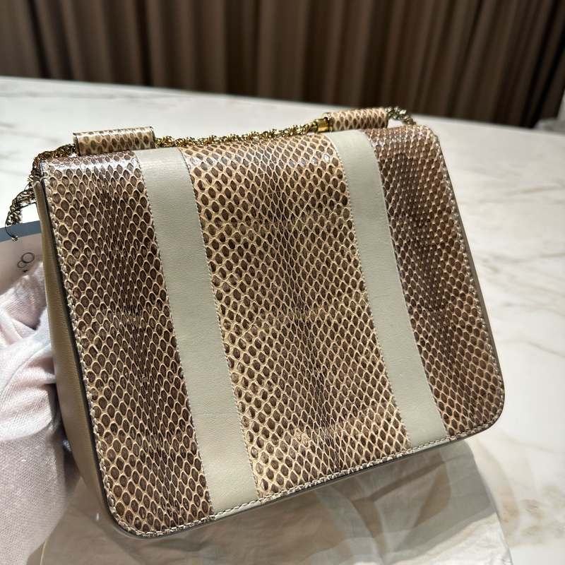 Chloé 蛇皮 金轉扣 手提 斜背包-8