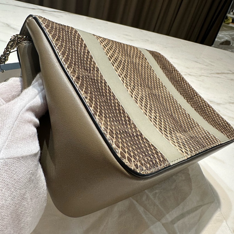 Chloé 蛇皮 金轉扣 手提 斜背包-9