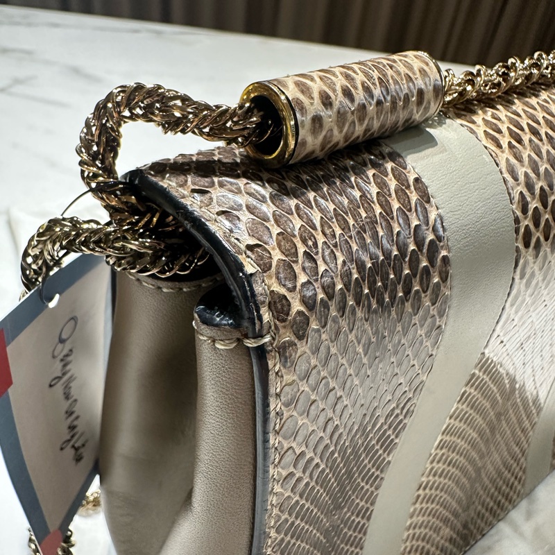 Chloé 蛇皮 金轉扣 手提 斜背包-10