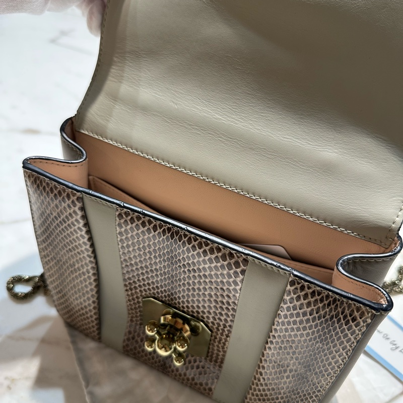 Chloé 蛇皮 金轉扣 手提 斜背包-14