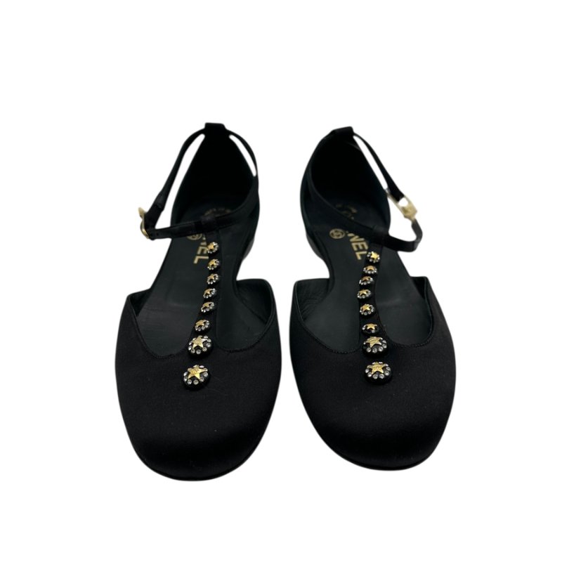 【美收精品】CHANEL黑色星型平底鞋 2-694-0