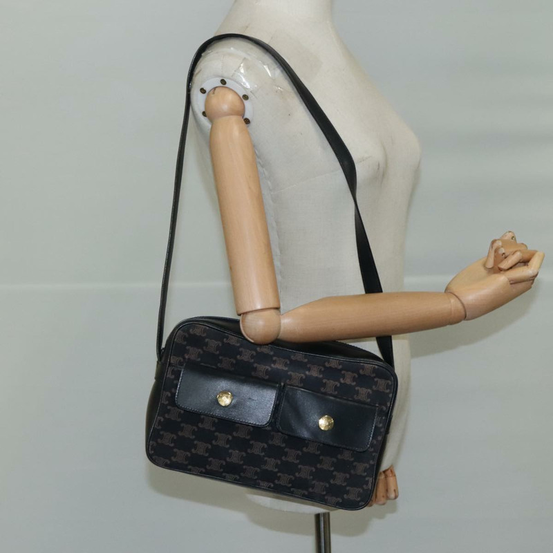 【日本直送】CELINE Macadam 帆布單肩包 絨面革 海軍藍 正品 mr965-21