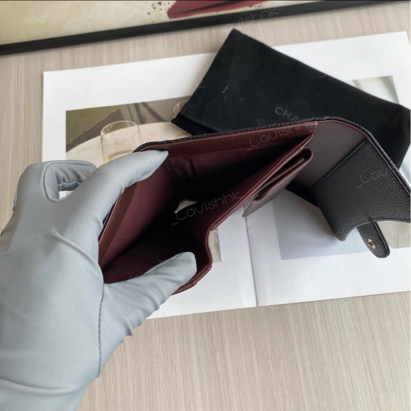CHANEL黑金荔枝紋長款錢包-7