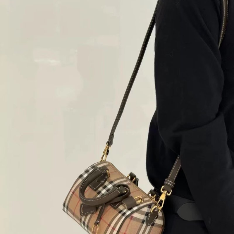 BURBERRY迷你復古格紋波士頓包 全新-2