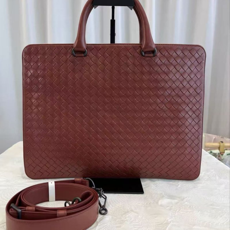 BV 編織手提斜背公事包37*28*3 98新 配件無-0