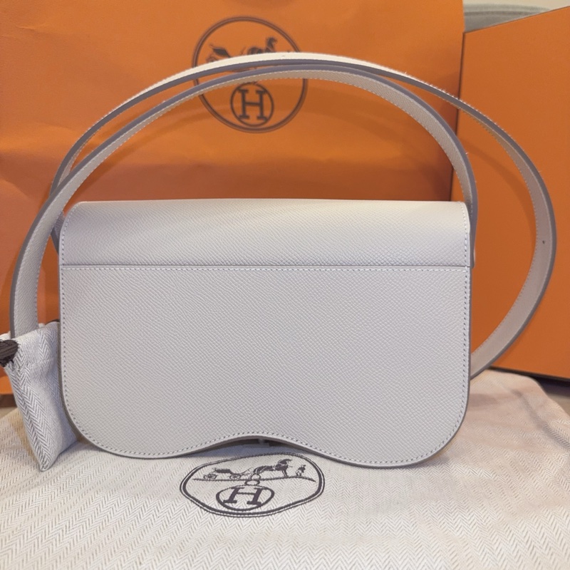 【全新】Hermès Della Elan 奶昔白 銀釦 K 全新全配-11