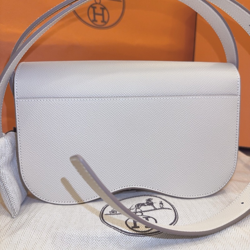 【全新】Hermès Della Elan 奶昔白 銀釦 K 全新全配-14