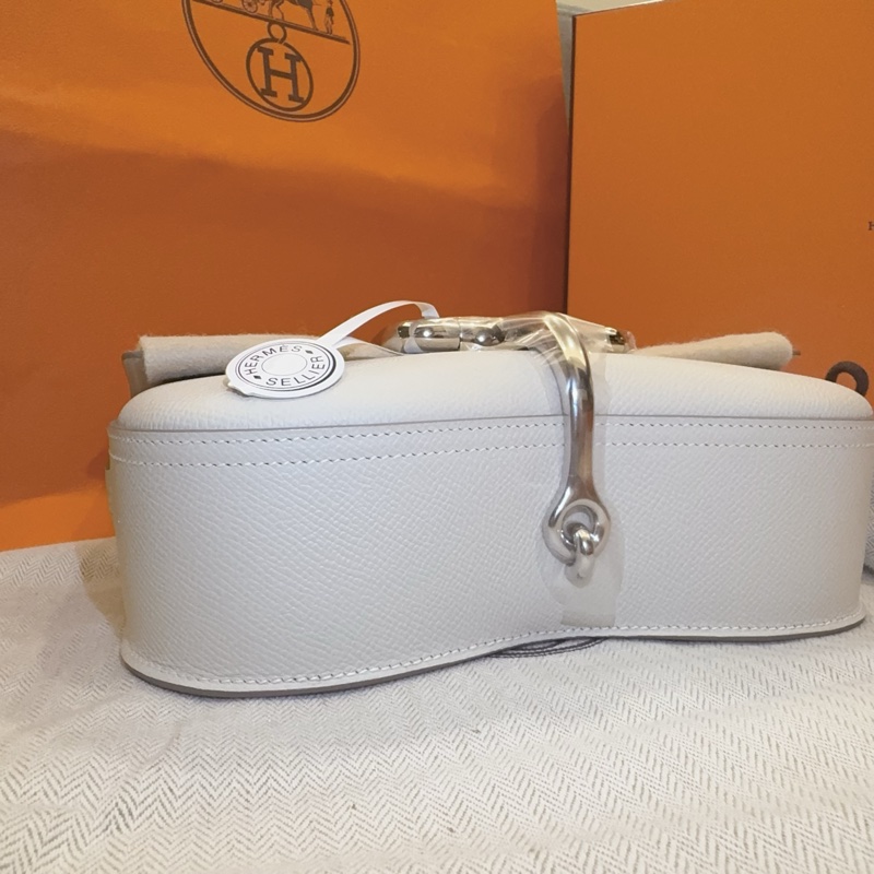 【全新】Hermès Della Elan 奶昔白 銀釦 K 全新全配-20