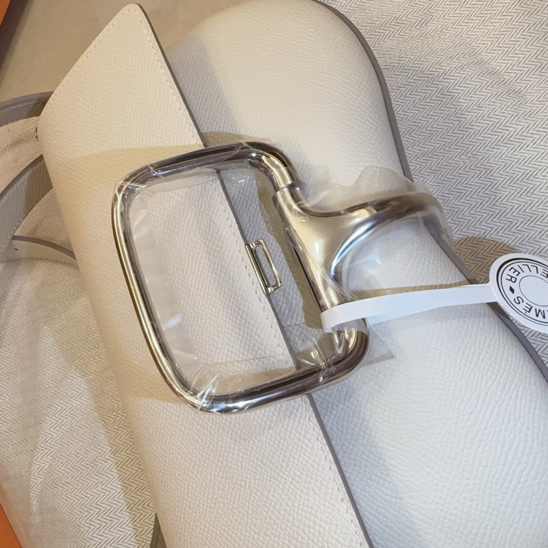 【全新】Hermès Della Elan 奶昔白 銀釦 K 全新全配-24