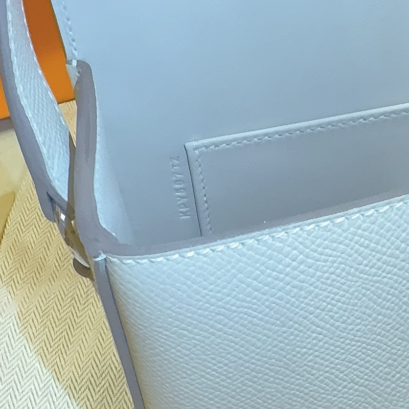 【全新】Hermès Della Elan 奶昔白 銀釦 K 全新全配-35