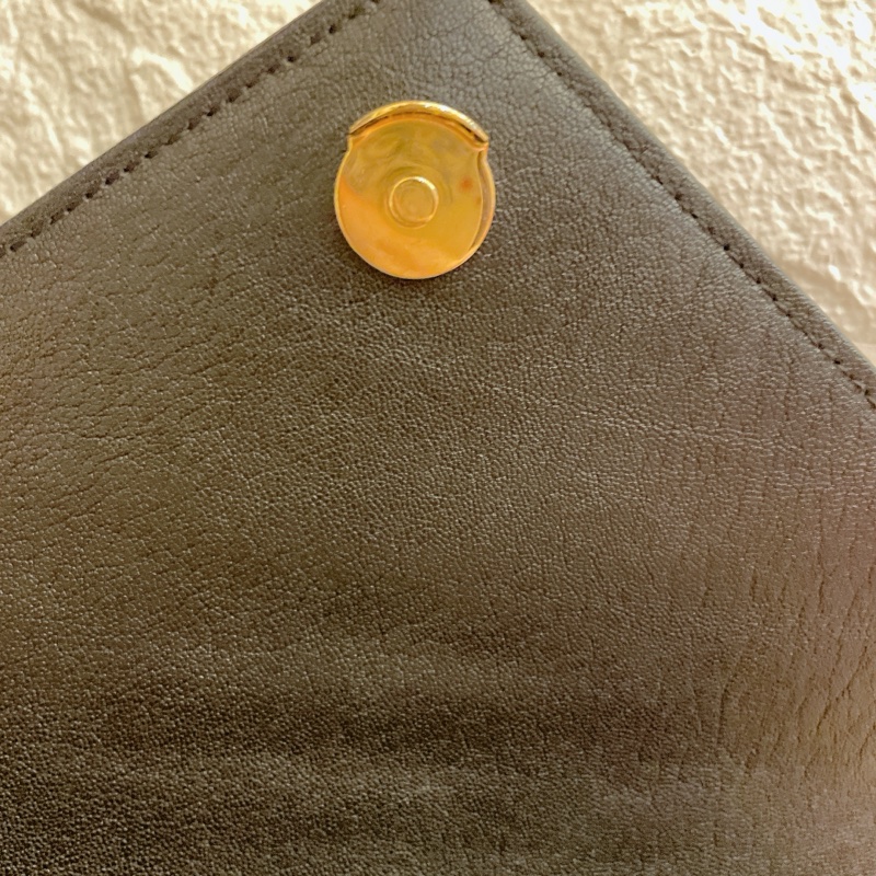 平台近新最低價激甜✨ YSL Saint Laurent College 中型復古金車縫線羊皮學院包/手提/斜背(黑金)-16