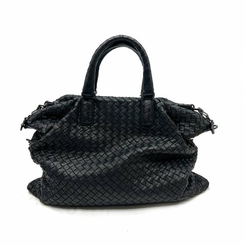 Bottega Veneta黑色小編織提背二用包