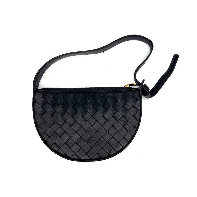 Bottega Veneta黑色編織單肩包-6