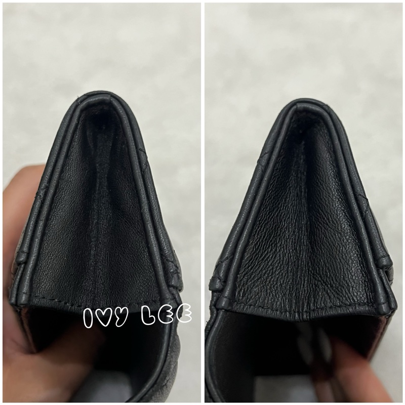 Chanel 香奈兒 黑雙C logo羊皮釦式零錢包 卡片夾AP0214 正品 二手精品-15