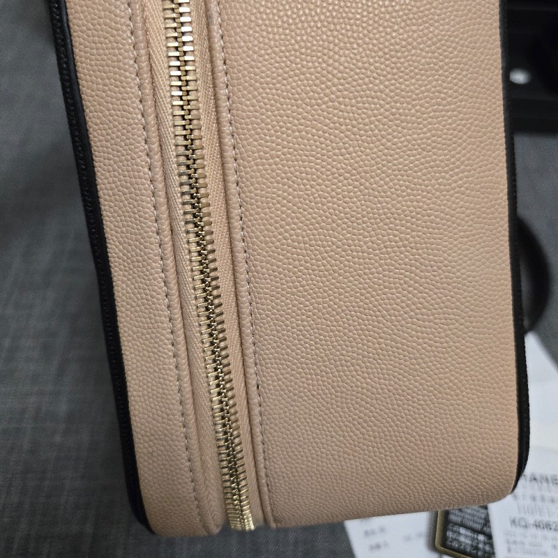 香奈兒 Chanel vanity 米黑色化妝箱 相機包 奶茶色 附鏡子-36
