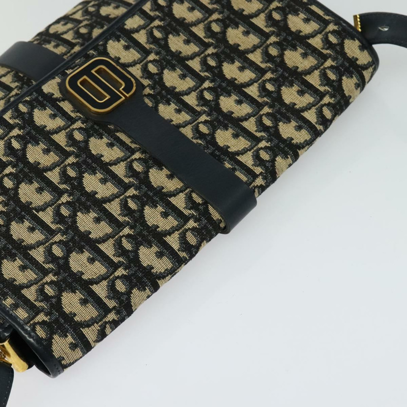 【日本直送】Christian Dior Trotter 帆布肩背包 海軍藍金色 正品 bs25476-5