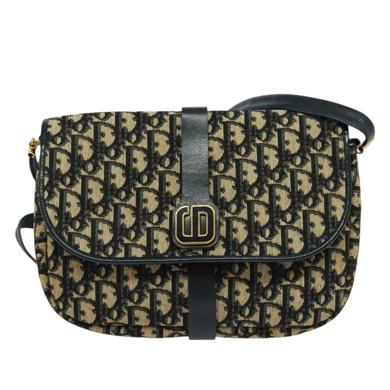 【日本直送】Christian Dior Trotter 帆布肩背包 海軍藍金色 正品 bs25476-12