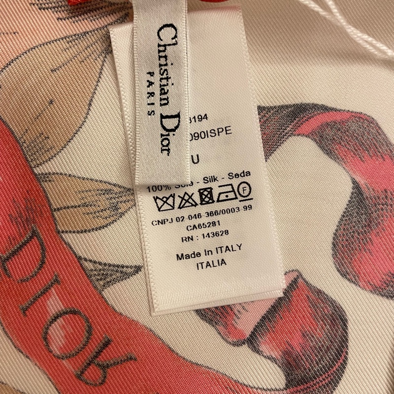 Dior 絲質方巾 蝴蝶花卉圖案-4