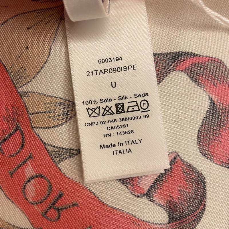 Dior 絲質方巾 蝴蝶花卉圖案-6