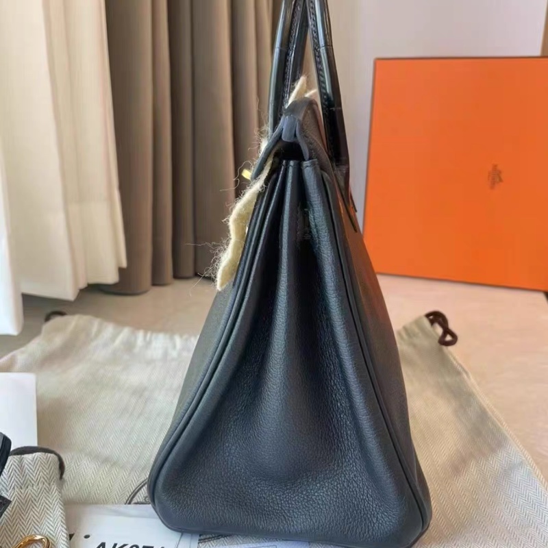 Hermes birkin25 黑金 touch 亮面稀有皮 ，C刻，大全套，有盒子 塵袋 票-3