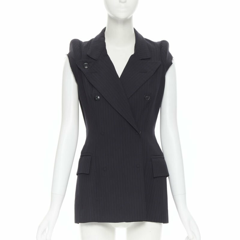 rare MAISON MARGIELA 1990 deconstructed padded shoulder cigarette jacket IT40-0
