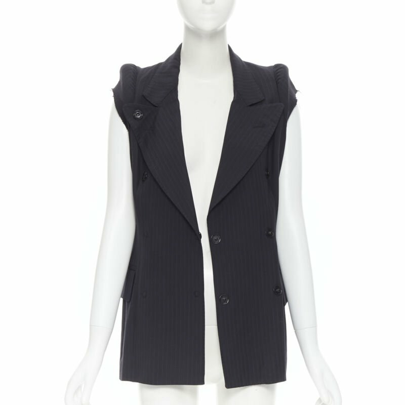 rare MAISON MARGIELA 1990 deconstructed padded shoulder cigarette jacket IT40-2