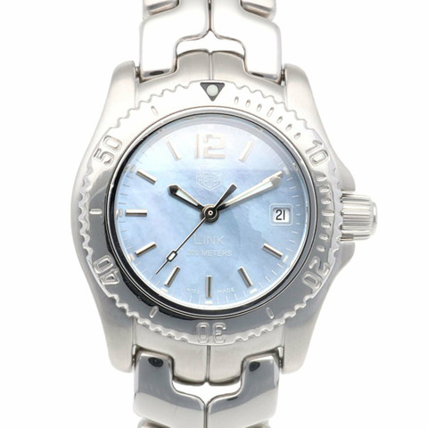 泰格豪雅 Link 腕錶 不鏽鋼 WT1471G (BA0560) 石英 女士腕錶 HEUER 藍色 錶殼 製造商已完成