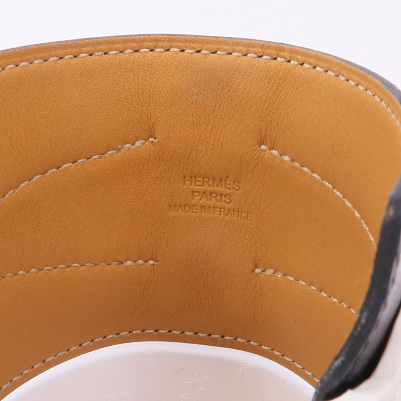 HERMES Swift皮革Bracelet銀扣手帶-6