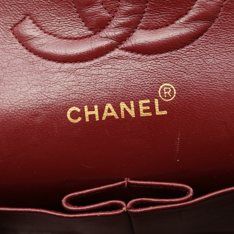 CHANEL Matelasse W 翻蓋鏈條單肩包 A01112 羔羊皮 黑色 二手-3