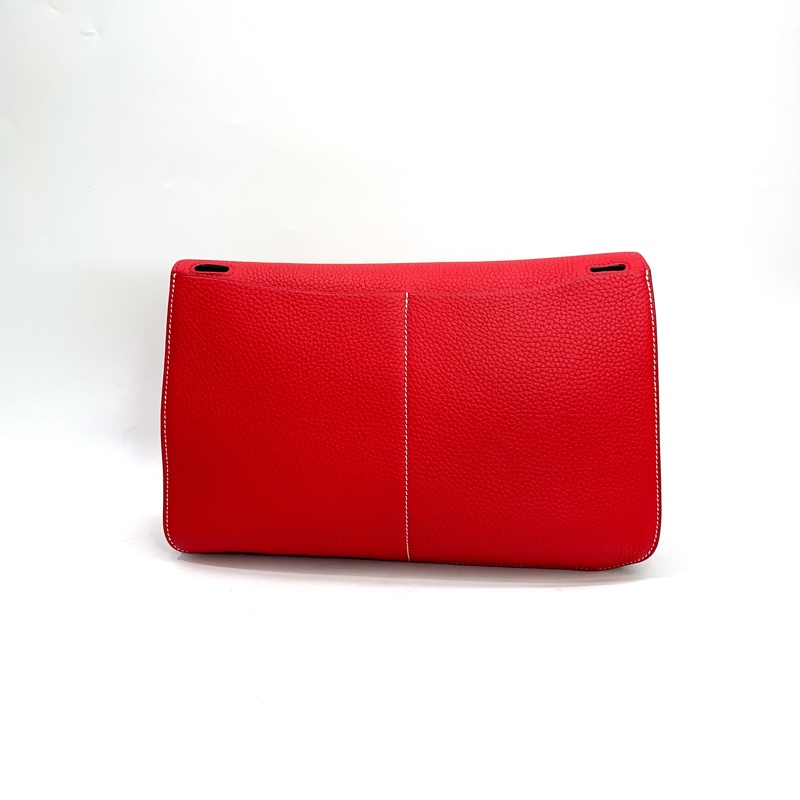 Hermes Q5國旗紅 TC皮銀釦Halzan 31手提斜背包-1