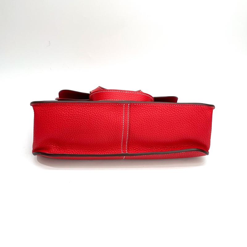 Hermes Q5國旗紅 TC皮銀釦Halzan 31手提斜背包-4