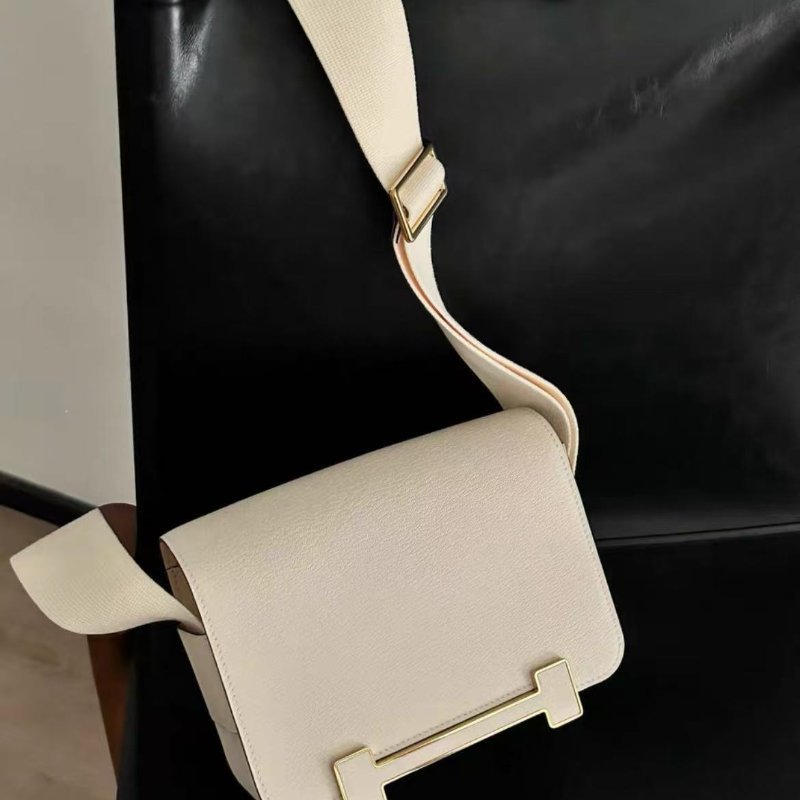Hermes 奶油白金扣geta木屐包u刻山羊皮 21.5*13*5cm,99新 配件塵袋 原價近26萬-4