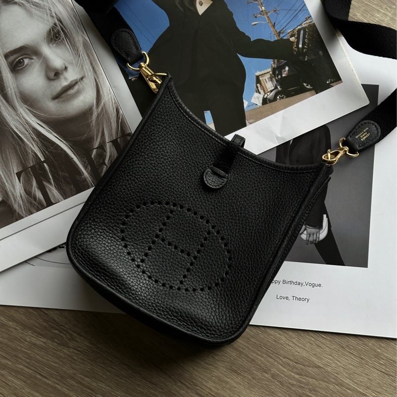Hermès Mini Evelyne 黑金 TC牛皮 側背包 斜背包 女包 男包（已售出）-0