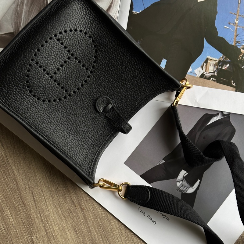 Hermès Mini Evelyne 黑金 TC牛皮 側背包 斜背包 女包 男包（已售出）-5