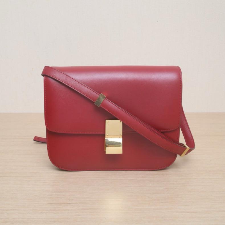 CELINE(思琳) Classic Box 中號 紅色  金扣-0