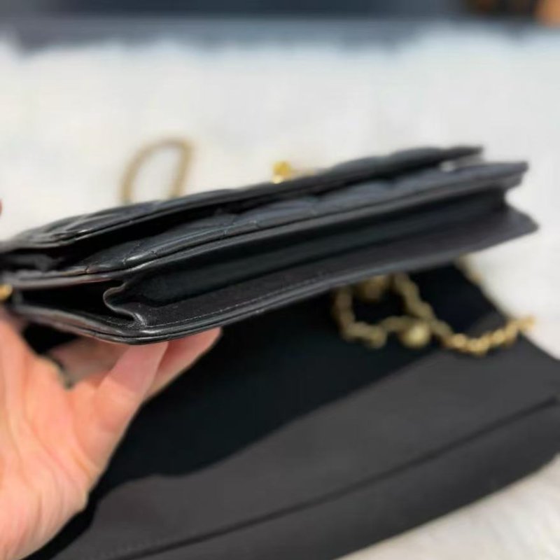 Chanel 發財woc 黑金金球 羊皮woc 全新 配件塵袋盒子購證-4