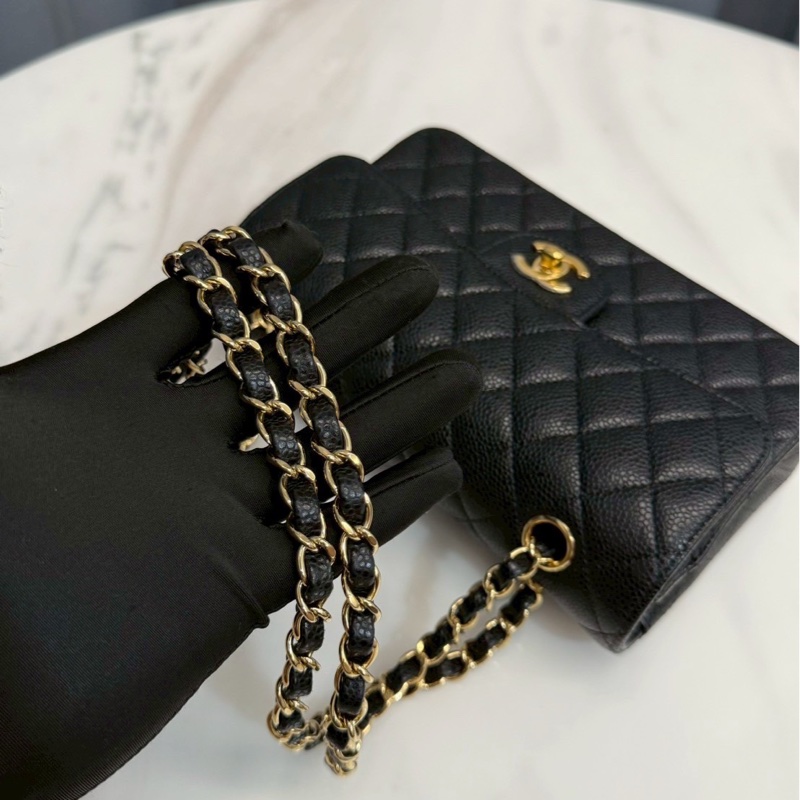 Chanel CF23 黑金荔枝牛 晶片款 近全新-20