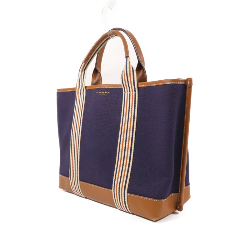 Tory Burch 【激減優惠】帆布/皮革Tote Bag金扣手挽袋-2