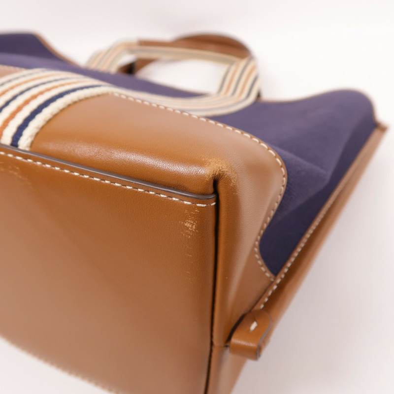Tory Burch 【激減優惠】帆布/皮革Tote Bag金扣手挽袋-8