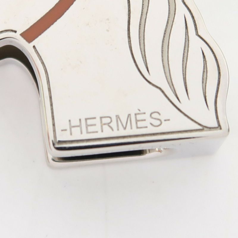 HERMES 【激減優惠】金屬Scarf Ring絲巾扣銀色/啡色-6