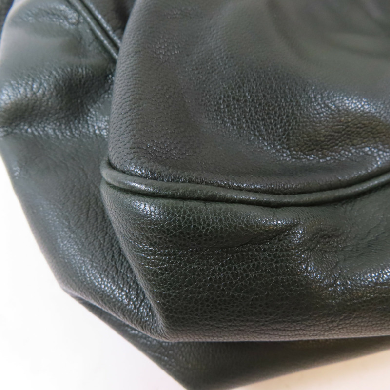 YVES SAINT LAURENT 【激減優惠】牛皮皮革Handbag金扣手挽袋深綠色-13