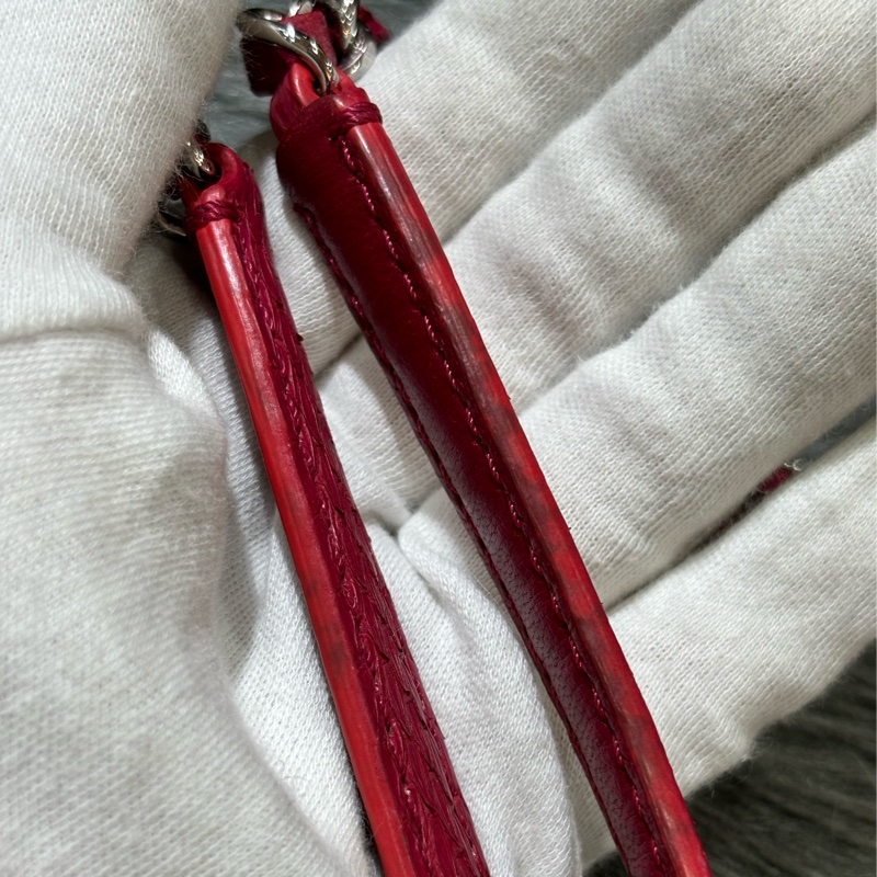 CHANEL 限量 櫻桃 紅 銀鍊 蛇皮 蟒蛇 手提包 肩背包 相機包 GST CAMERA-26