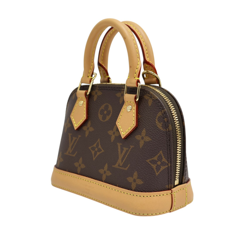 棕色 原花帆布 Nano Alma 兩用包 M82717-2