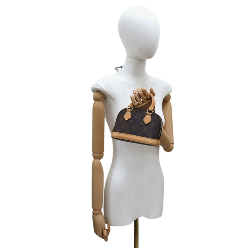 棕色 原花帆布 Nano Alma 兩用包 M82717-7