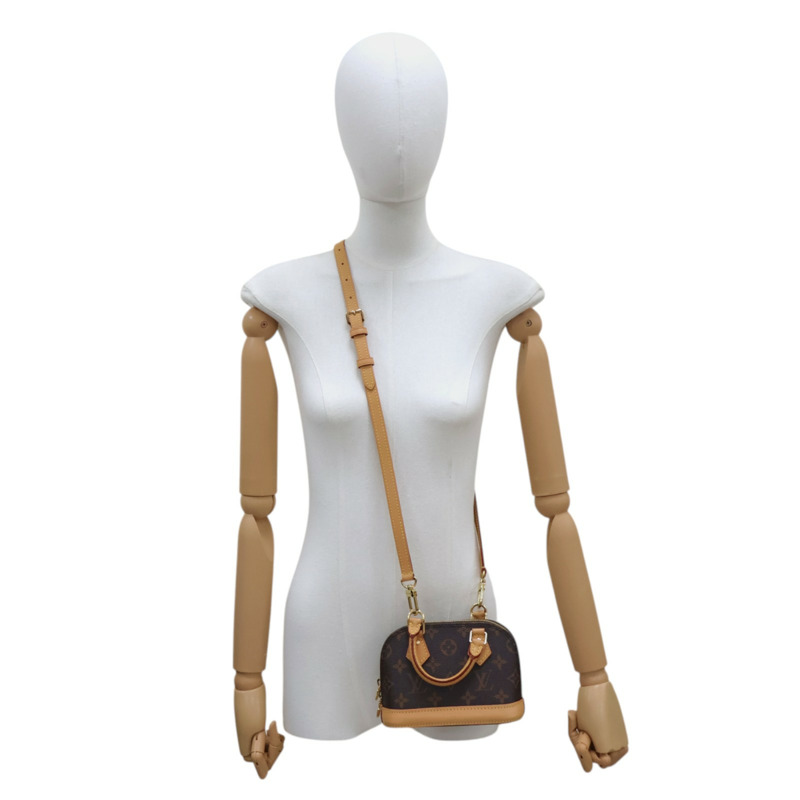 棕色 原花帆布 Nano Alma 兩用包 M82717-8